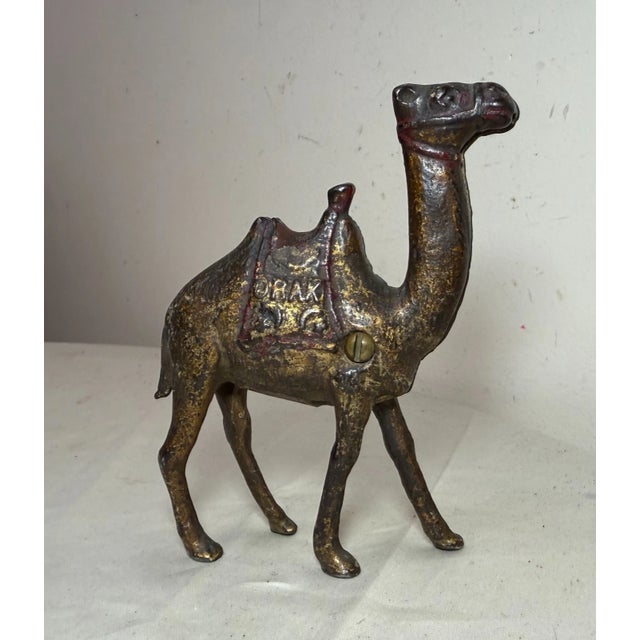 Camel Rare Antique Original A. C. Williams Orak Painted Camel Cast Iron Still Bank For Sale - Image 8 of 9