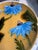 Early 1900s German Majolica Blue Daisy Plate For Sale - Image 4 of 7