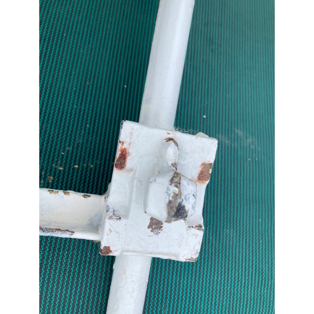 Antique Victorian Cast Iron White Headboard & Footboard For Sale - Image 4 of 10