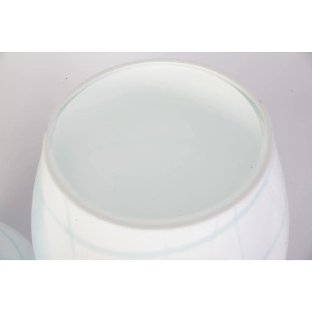 Blue and White Glass Vase and Jug Set from Bohemia Crystal, 1990s, Set of 2 For Sale - Image 13 of 15