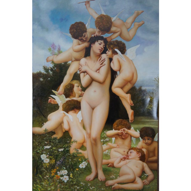 The Return of Spring Neoclassical Nymph Oil Painting After William-Adolphe Bouguereau For Sale - Image 4 of 12