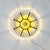 1970s Mid-Century Modern Glass & Brass Flush Mount from Limburg, Germany, 1960s For Sale - Image 5 of 11