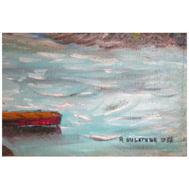 American Mid Century Fishing Coyote Point San Francisco Bay by Ruth Garber Hulstede For Sale - Image 3 of 5