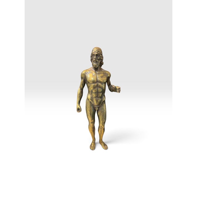 Italian Vintage Italian Bronzi Di Riace Bronze Warrior Sculptures on Marble Base For Sale - Image 3 of 7