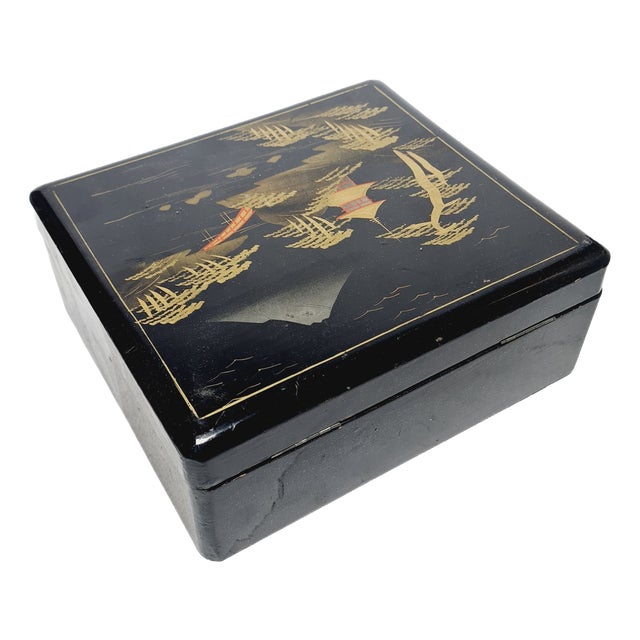 Japanese Lacquerware Box, 1950s For Sale