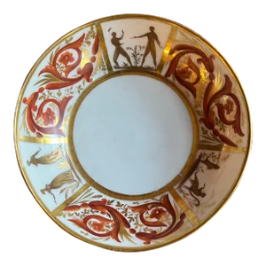 Antique 18th Century Locre Paris Porcelain Saucer Dish Decorated With Expert Gilding