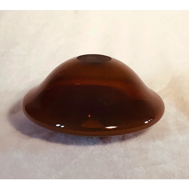 Brown 1950s Vintage Art Glass Bulbous Vase For Sale - Image 8 of 11