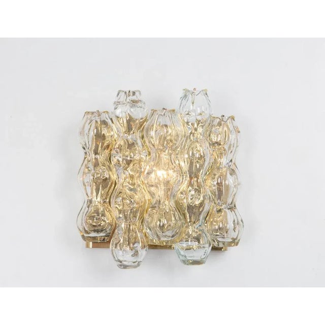 Gold Large Murano Glass Wall Sconces attributed to Doria, Germany, 1960s, Set of 2 For Sale - Image 8 of 9