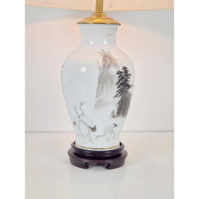 Vintage Haruo Momoki Franklin Porcelain table lamp Porcelain, 1980s A very beautiful procelain table lamp, on a wooden...