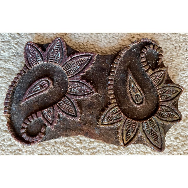 Antique Carved Paisley Wood Textile Block-India For Sale In New York - Image 6 of 6