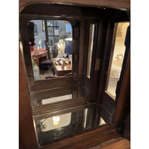 Antique 18th Century George III String Inlay Mahogany Gilt Detail Curio Cabinet For Sale - Image 10 of 12