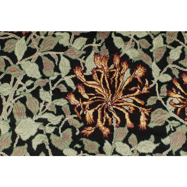 Boho Chic 1990's Pak-Persian Black/Green Wool Rug - 5'11'' X 9'0'' For Sale - Image 4 of 9
