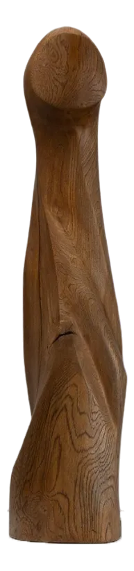 Abstract Oak Sculpture from LM, France, 1960s