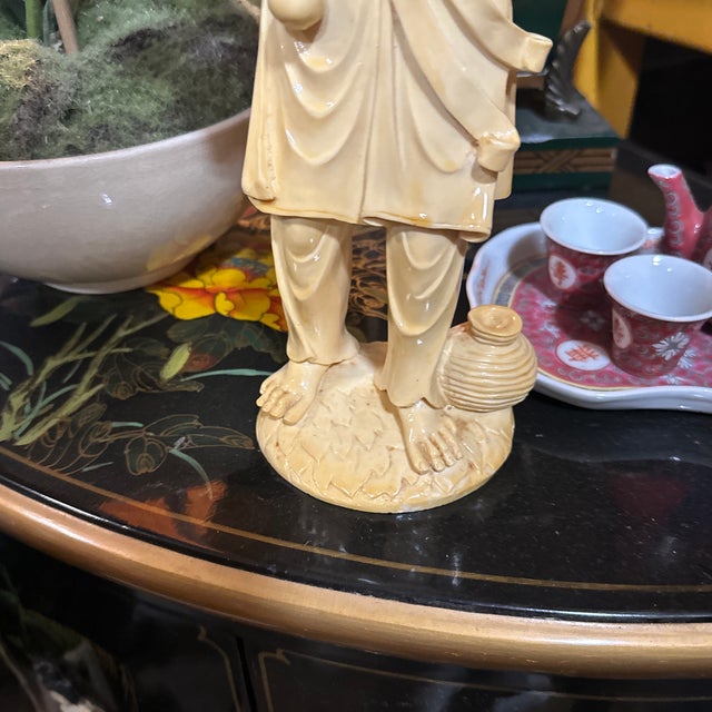 1970s Vintage Asian Style Resin Figurine For Sale - Image 5 of 7