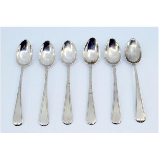 Coffee Spoons in Silver with Beaded Handles, Set of 6, in Very Good conditions. Designed before 1890 This piece has an...
