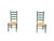 Farmhouse Vintage Rustic Farmhouse Green Ladderback Chairs With Rush Seats- A Pair For Sale - Image 3 of 15