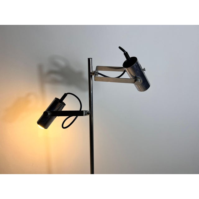 Midcentury Chrome Floor Lamp, Germany, 1970s For Sale - Image 4 of 12