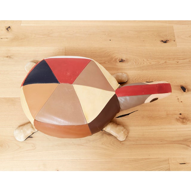 1960s Mid-Century Modern Leather Pouf, Switzerland, 1960s For Sale - Image 5 of 12