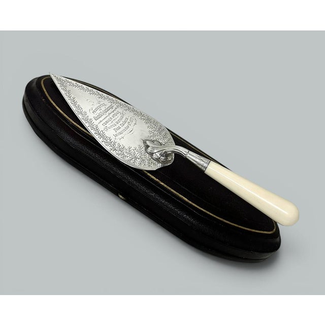 Antique English Sterling Silver Brick Layers Trowel Bone Handle Martin Hall 1877 For Sale - Image 6 of 9