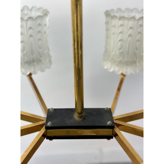 1960s Vintage Glass and Metal Chandelier, 1960s For Sale - Image 5 of 12