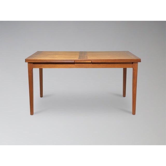 1970s Restored Danish Teak Expanding Draw Leaf Dining Table by Dyrlund For Sale - Image 5 of 12