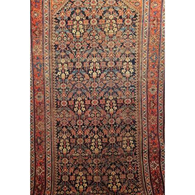 Antique Persian Malayer Rug, Handwoven All Over Geometric Pattern, Navy & Red, 6’ X 12’ For Sale - Image 12 of 12