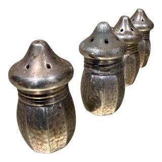 Vintage Vincent Lollo Sterling Silver Salt & Pepper Shakers Set of 4 For Sale
