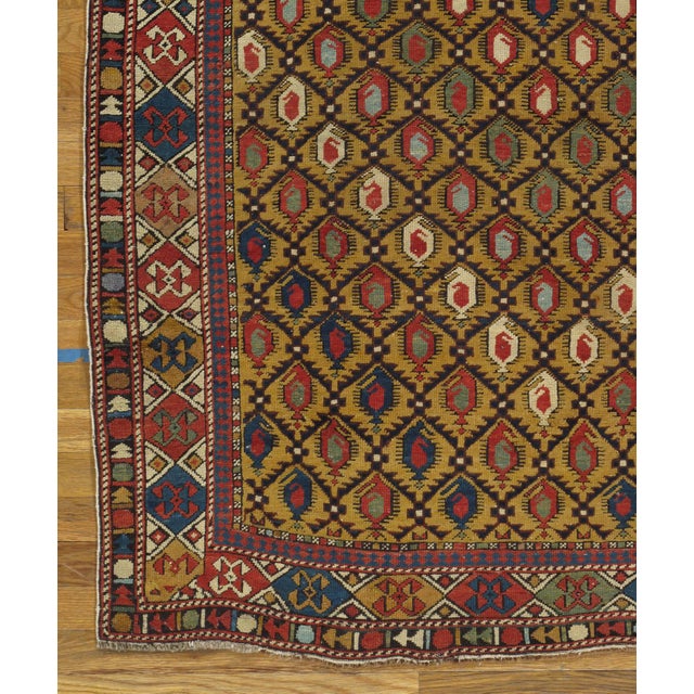 Gold Ground Antique Marasali Shirvan Prayer Rug, Hand-Knotted, Wool Oriental Rug For Sale - Image 4 of 5