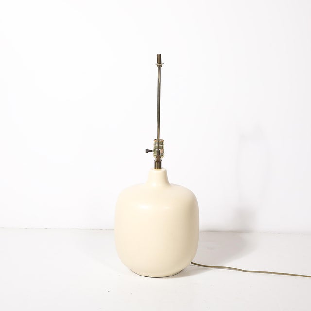 Mid-Century Off White Glazed Ceramic Table Lamps by Lotte & Gunnar Bostlund For Sale - Image 13 of 17
