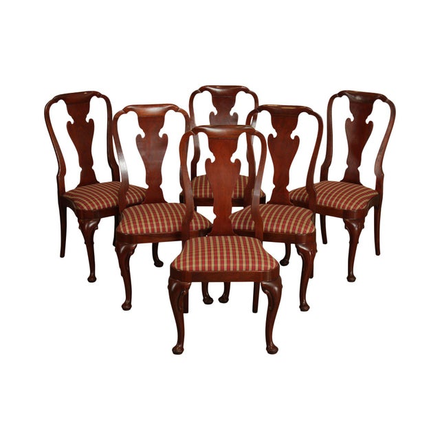 Baker Mahogany Set 6 Queen Anne Style Dining Chairs Chairish