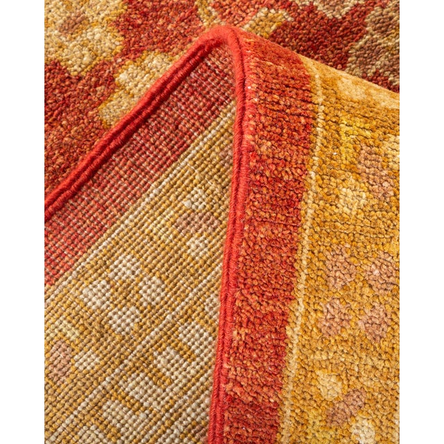 Eclectic, One-of-a-Kind Hand-Knotted Area Rug - Orange, 9' 0" x 11' 9" For Sale In New York - Image 6 of 8