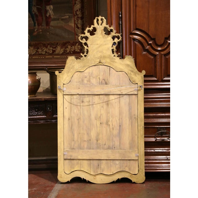 19th Century Italian Louis XV Style Giltwood Painted Rococo Wall Mirror For Sale In Dallas - Image 6 of 7