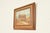 Traditional Original Artist Signed Oil Painting on Canvas Rural Landscape of "Covered Bridge" in Carved Walnut and Woven Rattan Frame For Sale - Image 3 of 14