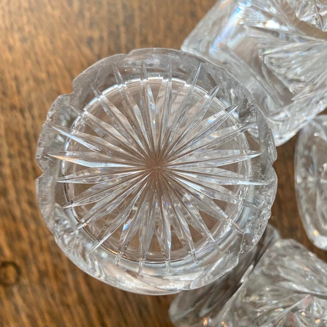 Traditional Hand Cut Crystal Double Old Fashioned Glasses - Set of 4 For Sale - Image 3 of 9