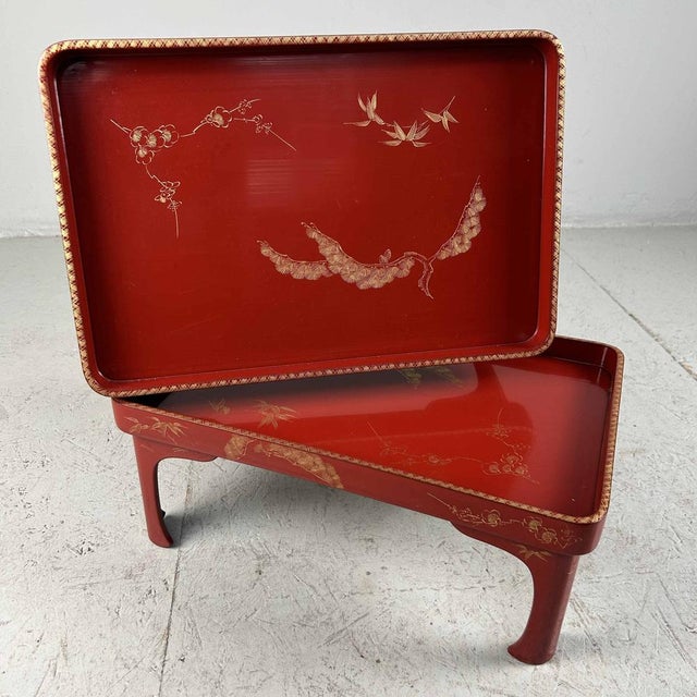 Taisho Era Shu-Nuri Ozen Dinner Set, Japan, 1920s, Set of 7 For Sale - Image 14 of 15