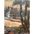 Vintage Mid-Century Signed Coastal Oil Painting With Palm Trees & Chickens For Sale - Image 10 of 15