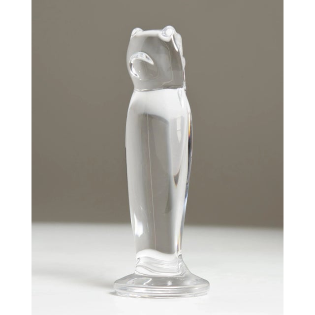 Mid-Century Modern Sevres France Crystal Owl Sculpture For Sale - Image 3 of 11