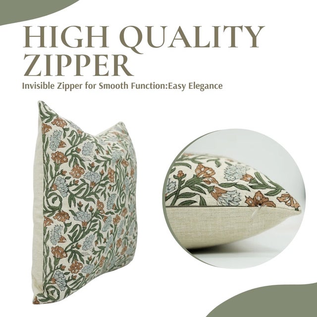 Contemporary Fabdivine Thorny Stems Pattern Linen Blend Handcrafted Cushion Cover- 14x20 For Sale - Image 3 of 5