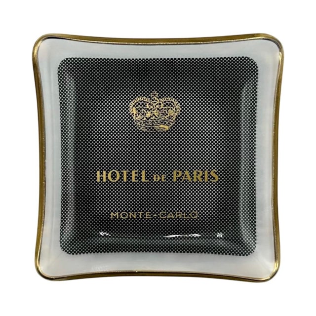 Vintage Hotel De Paris Monte-Carlo Glass Ashtray Catchall Dish For Sale - Image 11 of 11