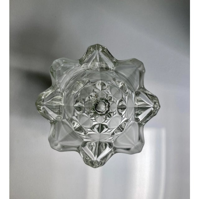 1980's Mikasa Frosted & Clear "Oval Dot" Pressed Glass Vase For Sale - Image 11 of 13