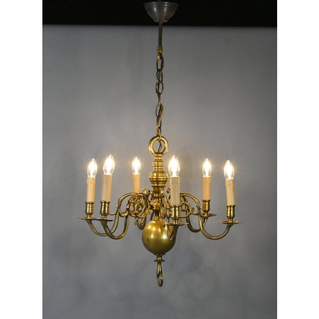 Antique Dutch Bronze Chandelier, 1890s For Sale - Image 4 of 15