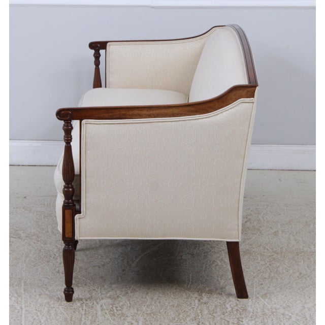 Wood Hickory Chair Co. Sheraton Style Upholstered Sofa For Sale - Image 7 of 14