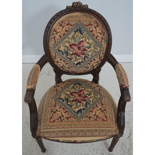 Age: Approx: 30 Years Old Details: Mahogany Fine Carved Details High Quality Construction Gilt Painted Accents Medallion...