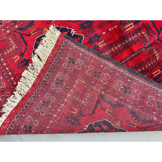 Afghan Khal Mohammadi Biljik Wool Rug, Mazar - 6'1" X 3'5" For Sale - Image 11 of 12