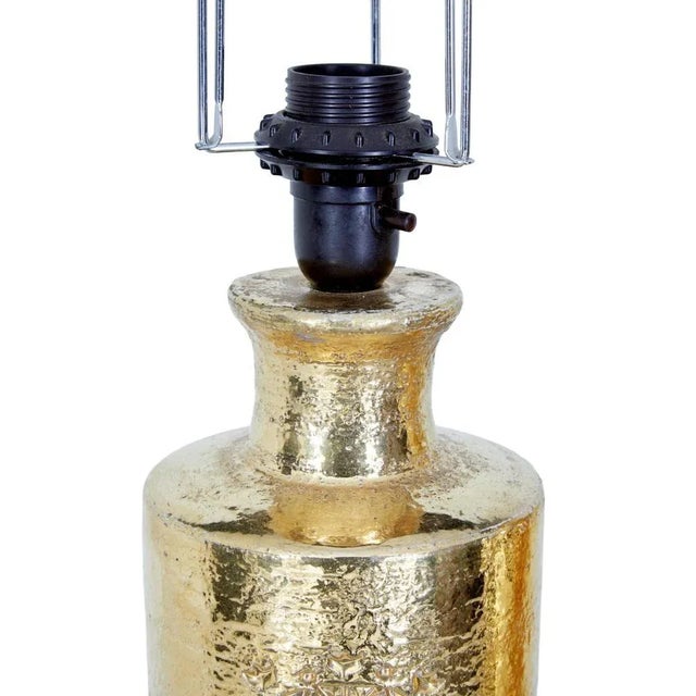 Glass Mid-Century Gilt Lamps by Bitossi for Bergboms, Set of 2 For Sale - Image 7 of 8