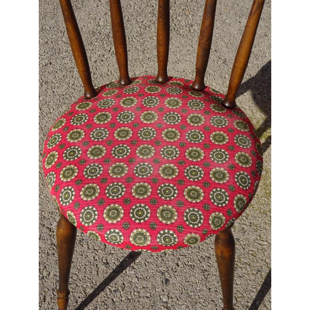 Brown Wood and Fabric Chairs, Set of 2 For Sale - Image 8 of 18