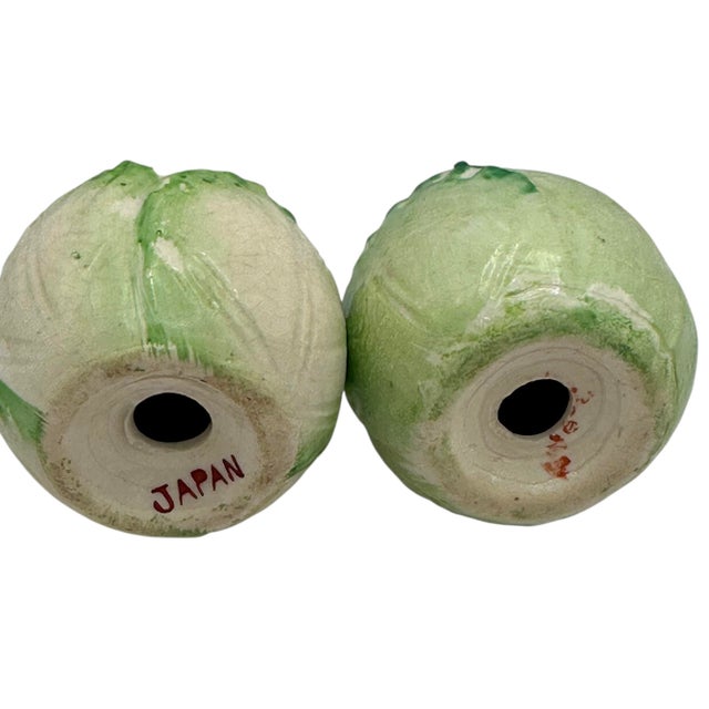 1950s Vintage Lettuce Cabbage Salt & Pepper Shakers - A Pair For Sale - Image 5 of 10