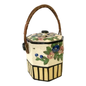 Vintage Japanese Octagon Ceramic Biscuit Jar