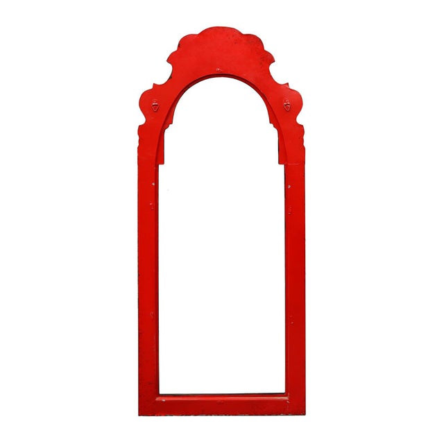 Mid 20th Century Mid 20th Century Red Faux Turtle Shell Bordered Tole Mirror For Sale - Image 5 of 6
