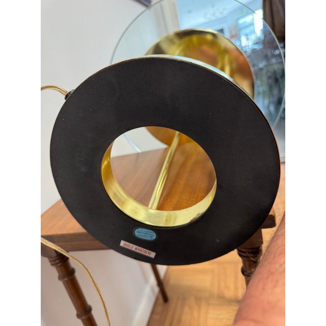 Robert Sonneman "Saturn" Halogen Table Lamp for George Kovacs, C. 1980 — Brass & Glass For Sale - Image 9 of 10